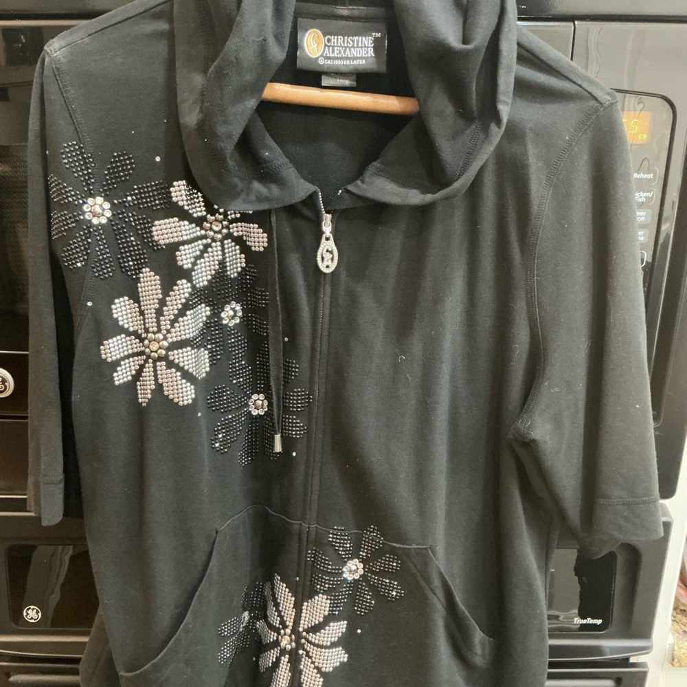 Christine Alexander Black Zip-Up Hoodie - Picture 2 of 4
